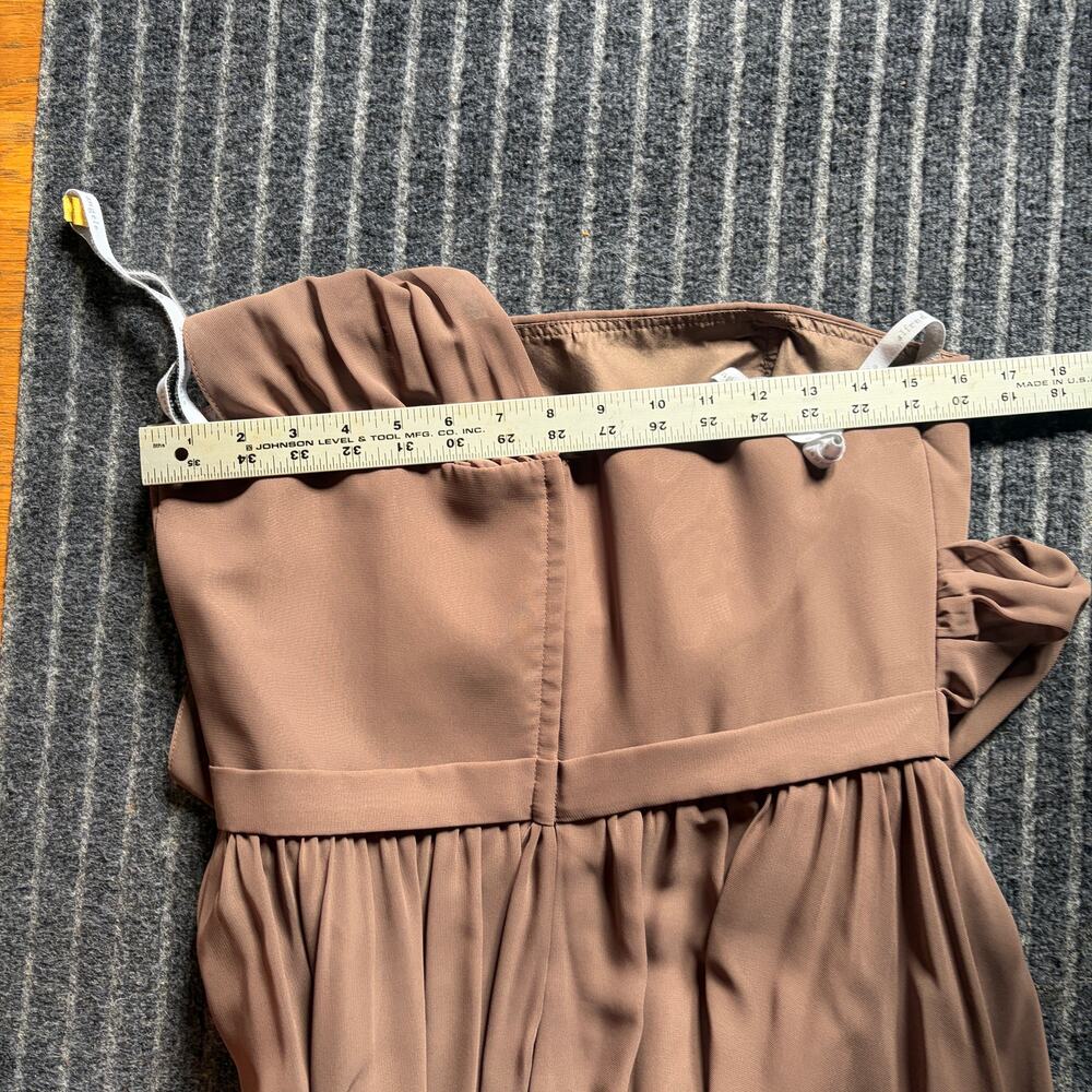 Alfred Angelo Mocha Chiffon Bridesmaid/Prom Dress Size 10 Mocha 7243 - Picture 8 of 10